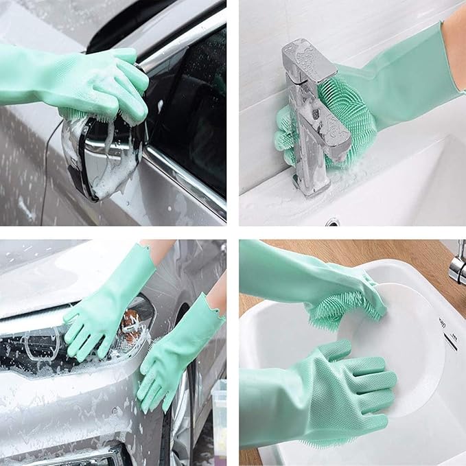 Silicone Dish Washing Gloves for Kitchen Cleaning